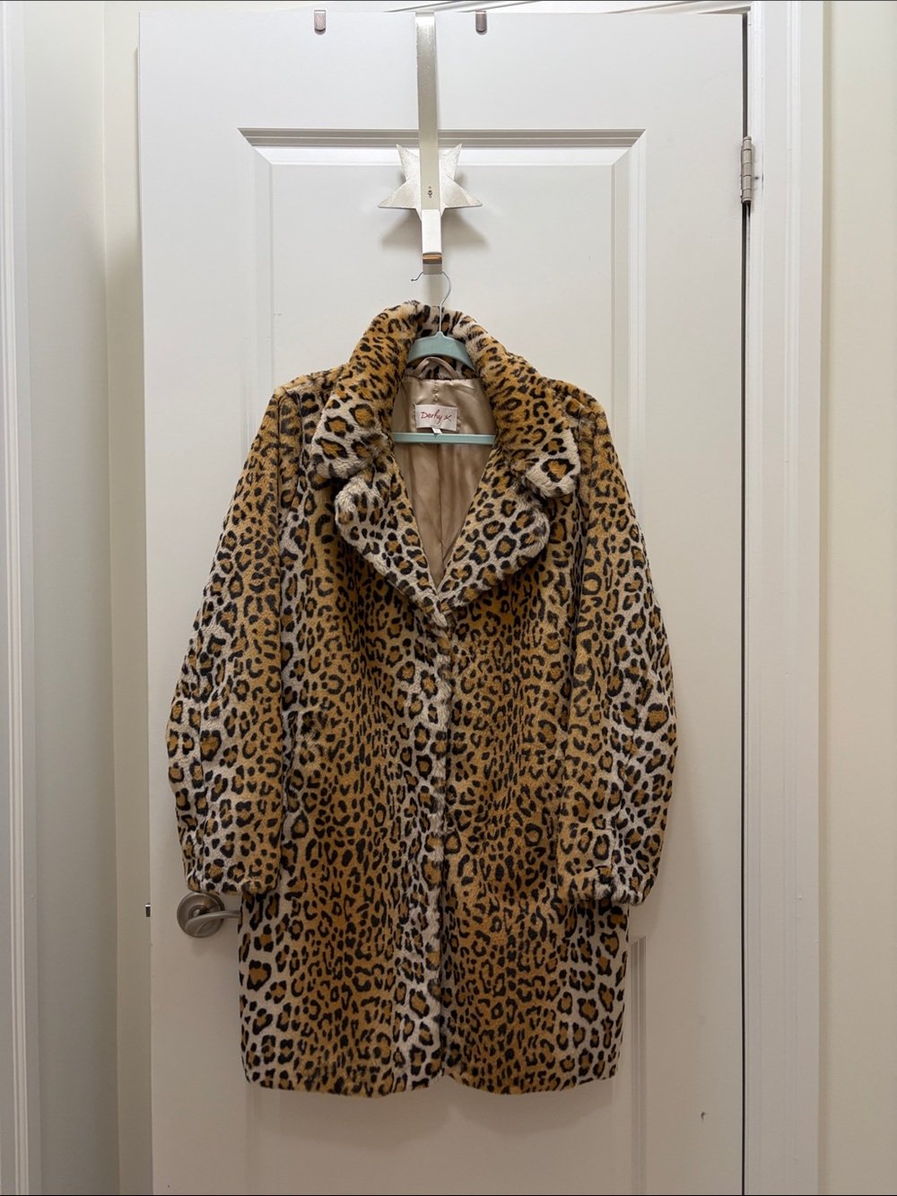 Faux Leopard Teddy Coat - Women’s Animal Print Jacket